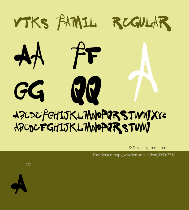 Vtks Family Regular Unknown Font Sample