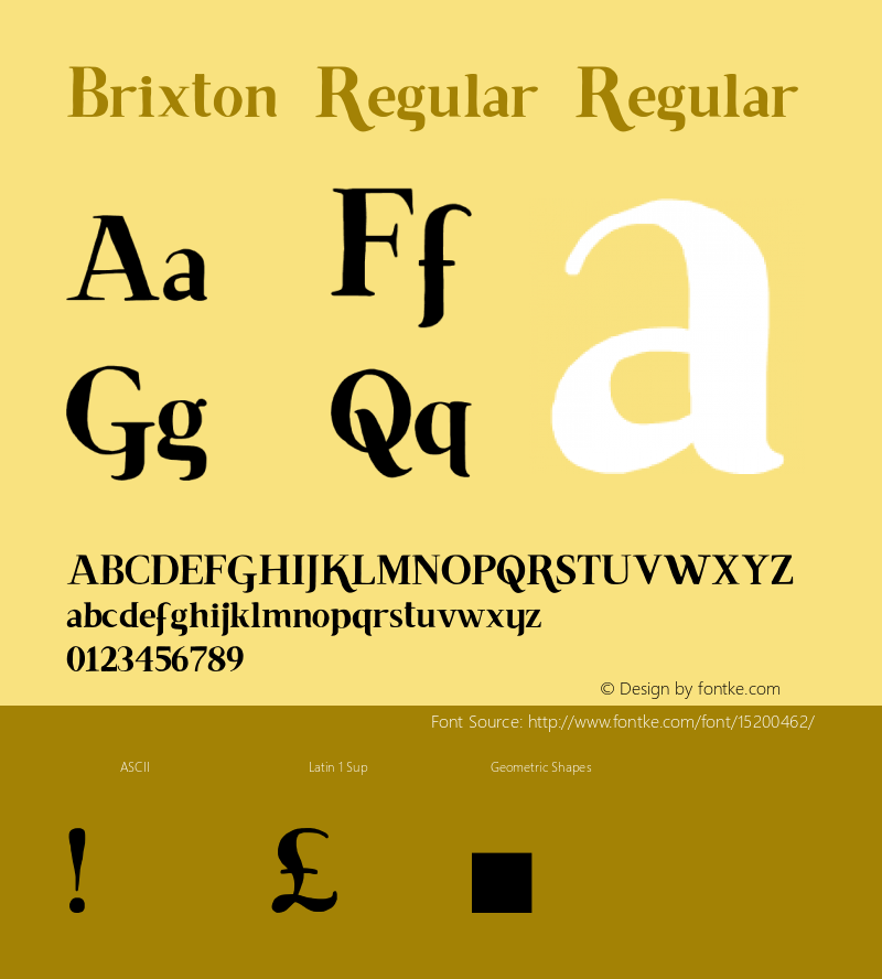 Brixton Regular Regular 001.001 Font Sample