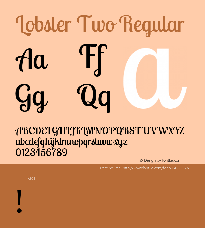 Lobster Two Regular Version 1.006; ttfautohint (v1.4.1) Font Sample