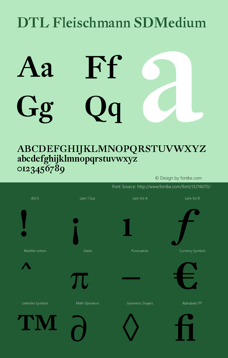 DTL Fleischmann SDMedium Version 001.000 Font Sample