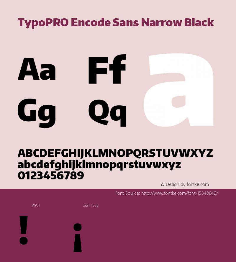 TypoPRO Encode Sans Narrow Black Version 1.000; ttfautohint (v1.00) -l 8 -r 50 -G 200 -x 14 -D latn -f none -w G Font Sample