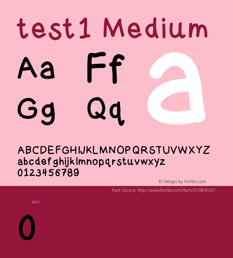 test1 Version 001.000 Font Sample