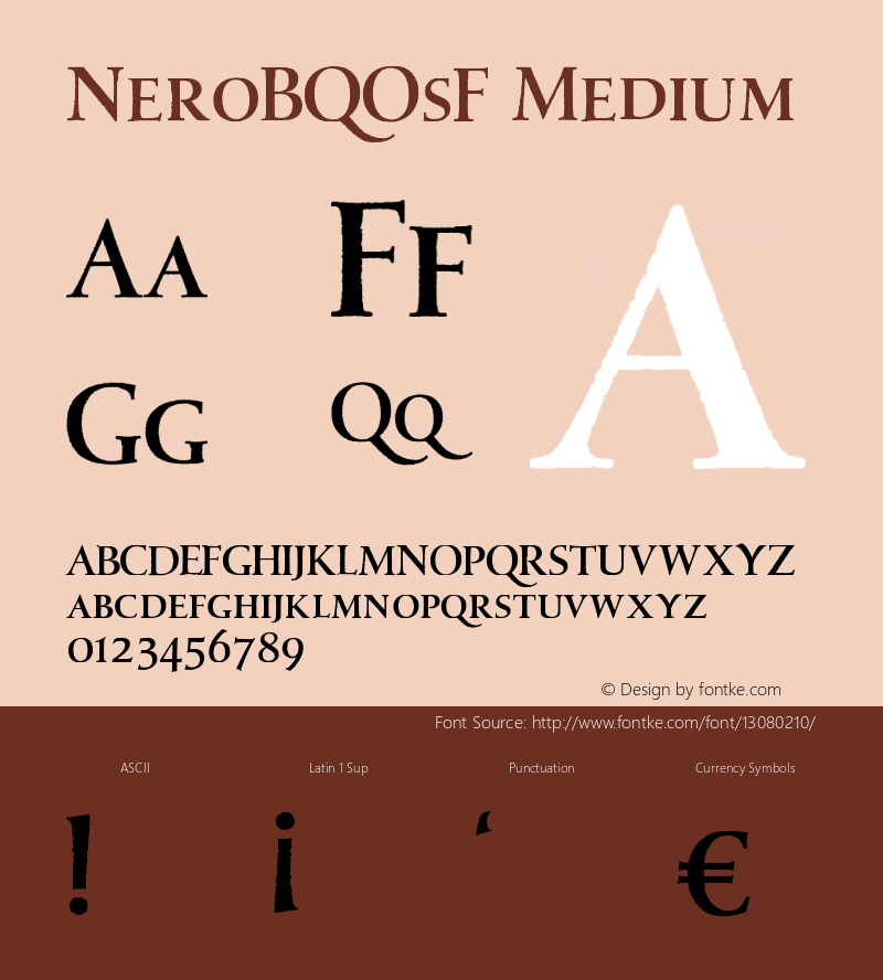 NeroBQOsF Medium Version 001.001 Font Sample