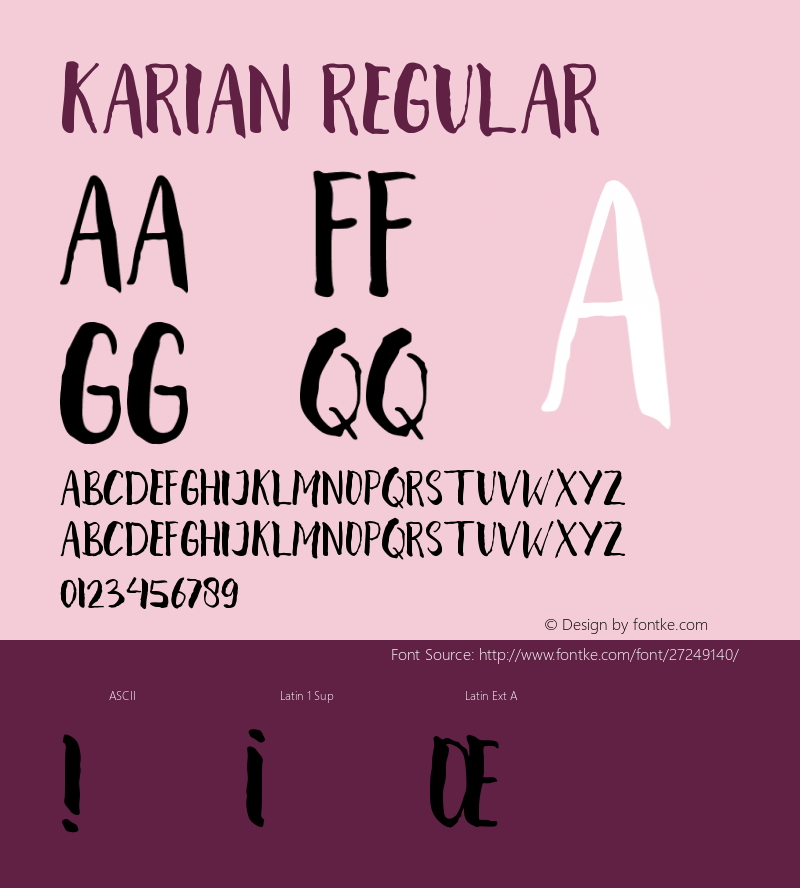 karian Version 1.00 Font Sample
