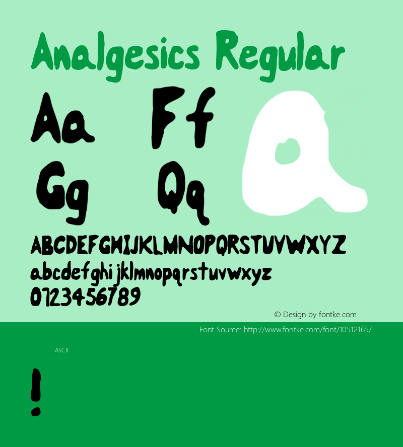 Analgesics Regular Version 1.0 Font Sample