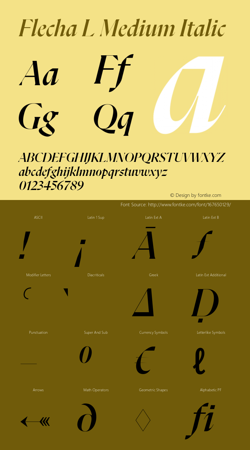 Flecha L Medium Italic Version 2.001图片样张