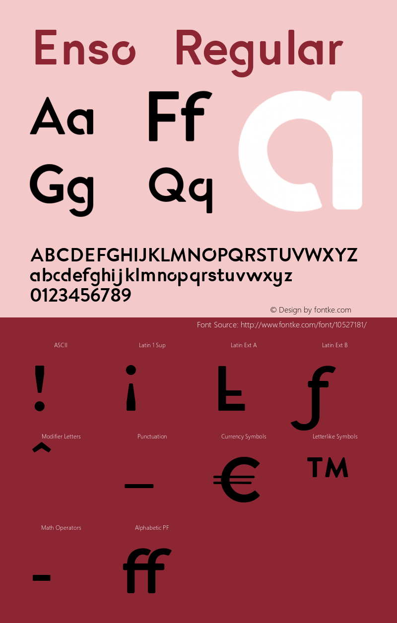 Enso Regular Version 1.000 Font Sample