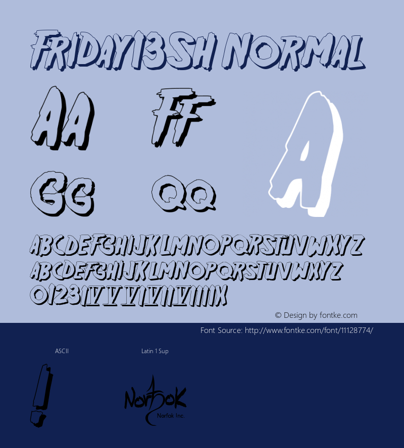 Friday13SH Normal Version 001.003 Font Sample