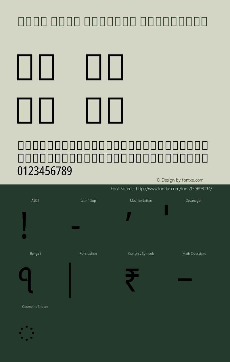 Noto Sans Bengali Condensed Version 2.000; ttfautohint (v1.8.2)图片样张