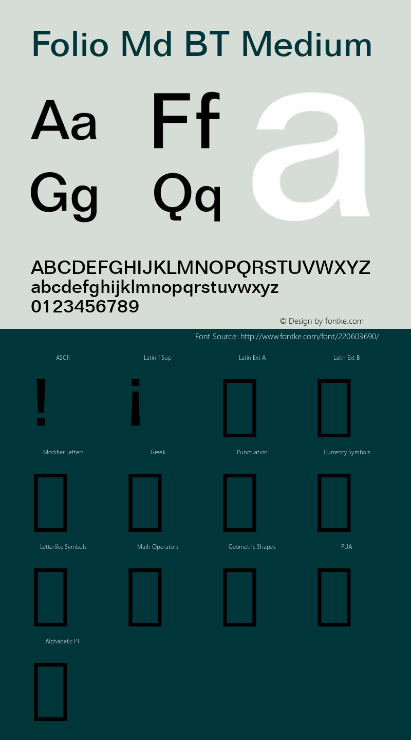 Folio Md BT Medium Version 1.01 emb4-OT图片样张