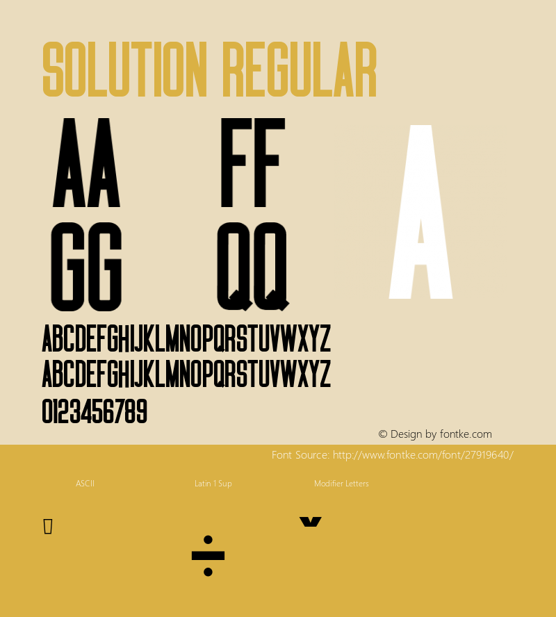 SOLUTION Version 1.000 Font Sample