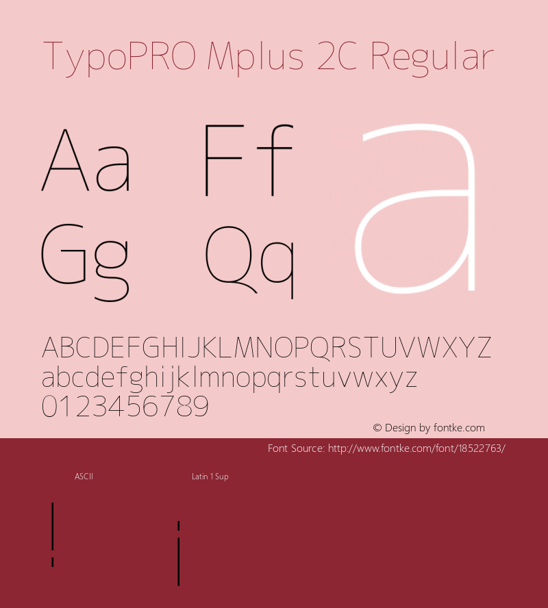 TypoPRO Mplus 2C Regular Version 1.062 Font Sample