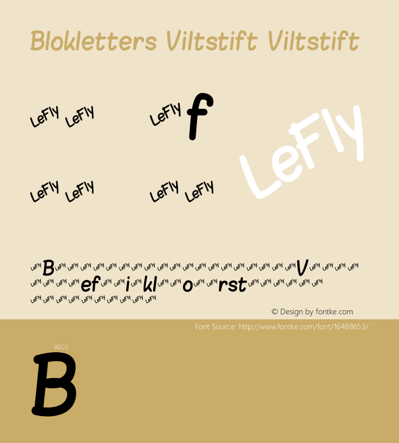 Blokletters Viltstift Viltstift Version 1.3 Font Sample