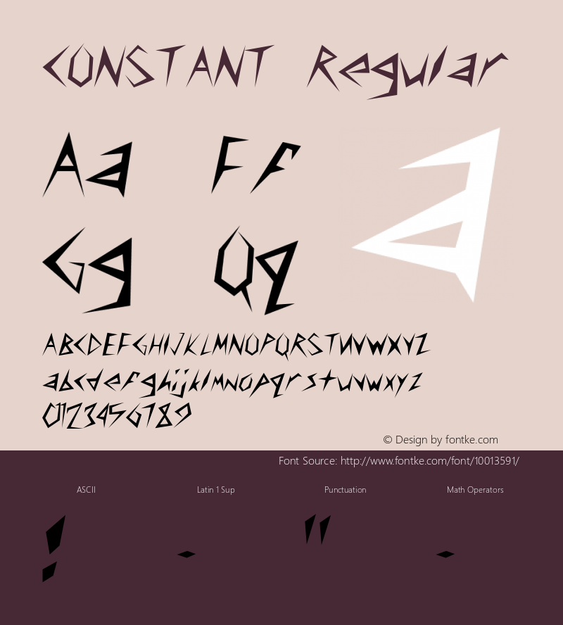 CONSTANT Regular Altsys Fontographer 3.5  3/17/97 Font Sample