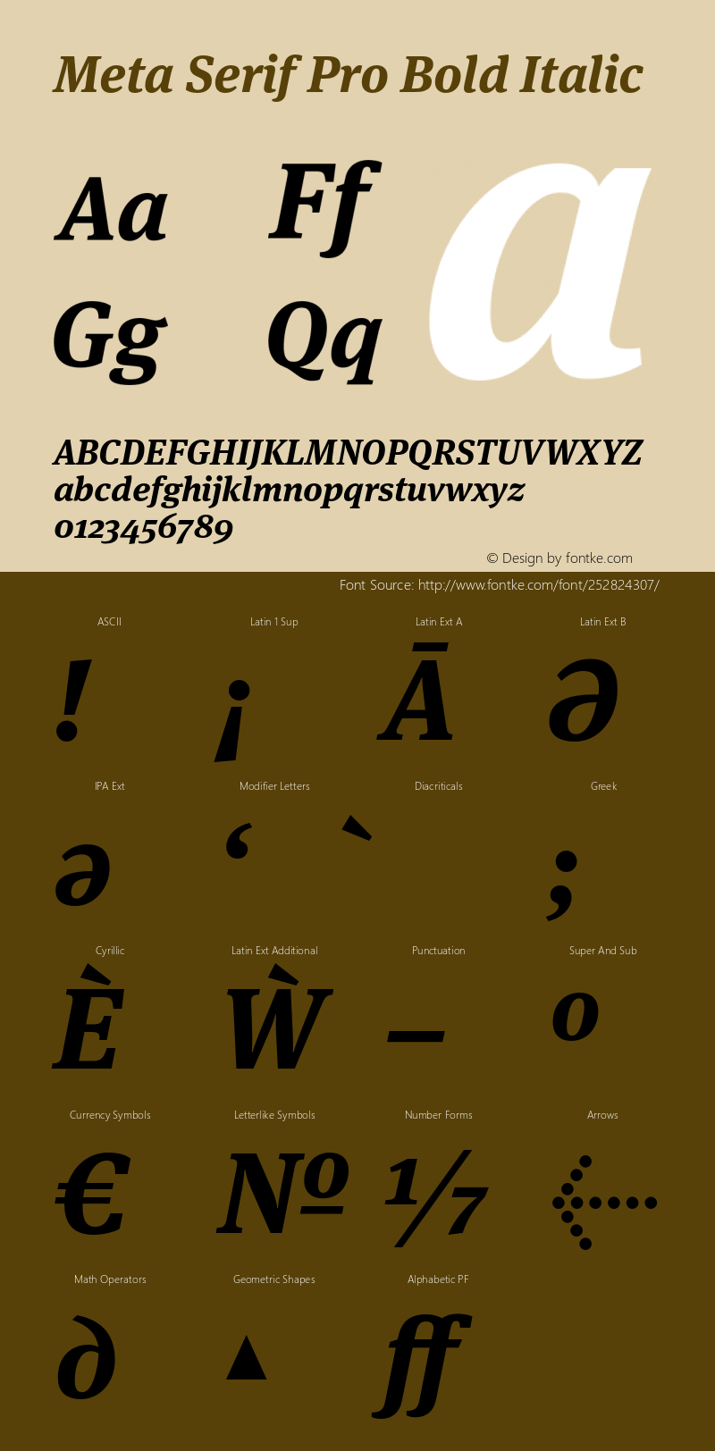 Meta Serif Pro Bold Italic Version 7.600, build 1030, FoPs, FL 5.04图片样张