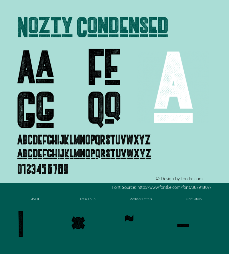 Nozty Condensed Version 1.000 Font Sample