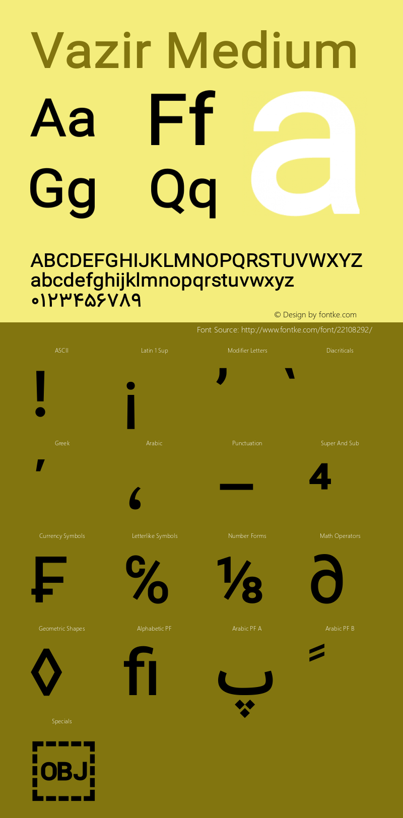 Vazir Medium Version 10.0.1 Font Sample