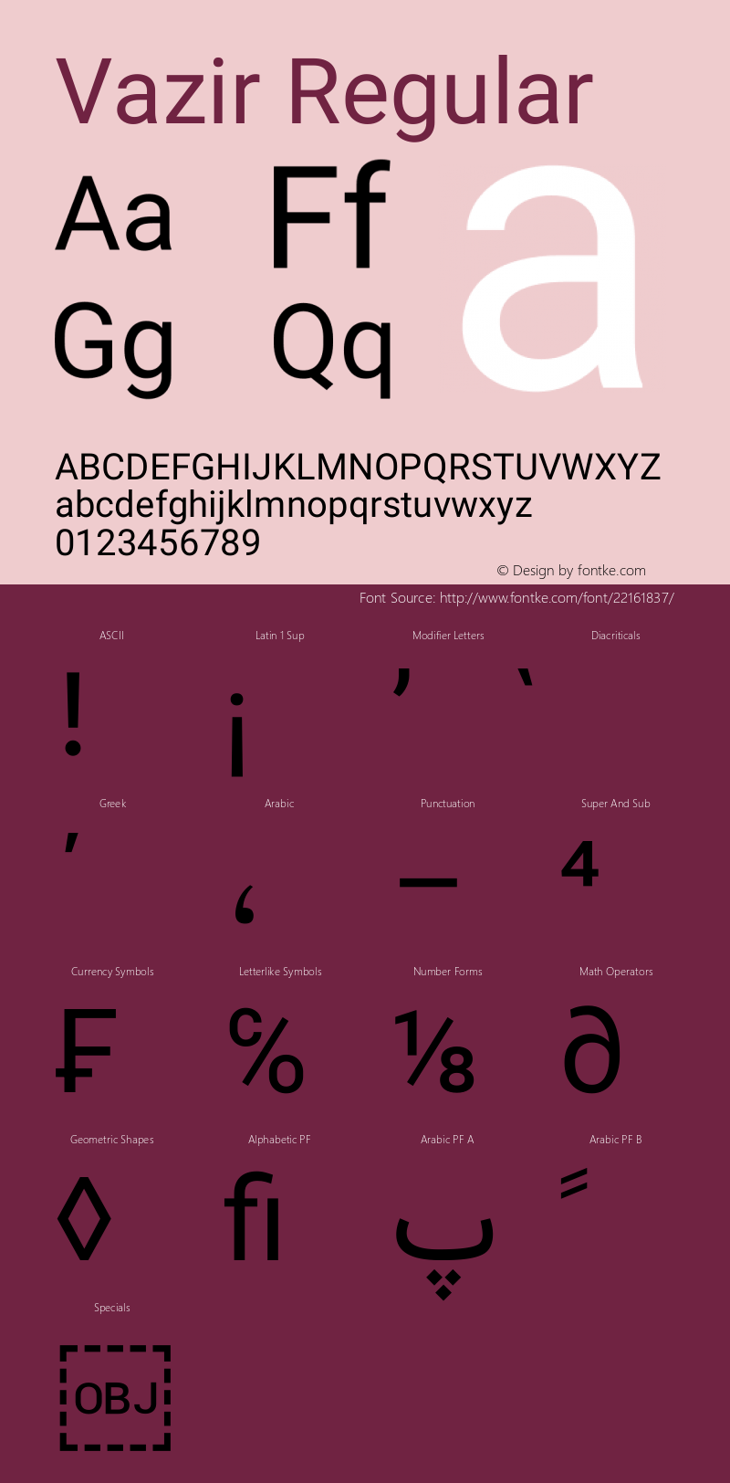 Vazir Version 11.0.0 Font Sample