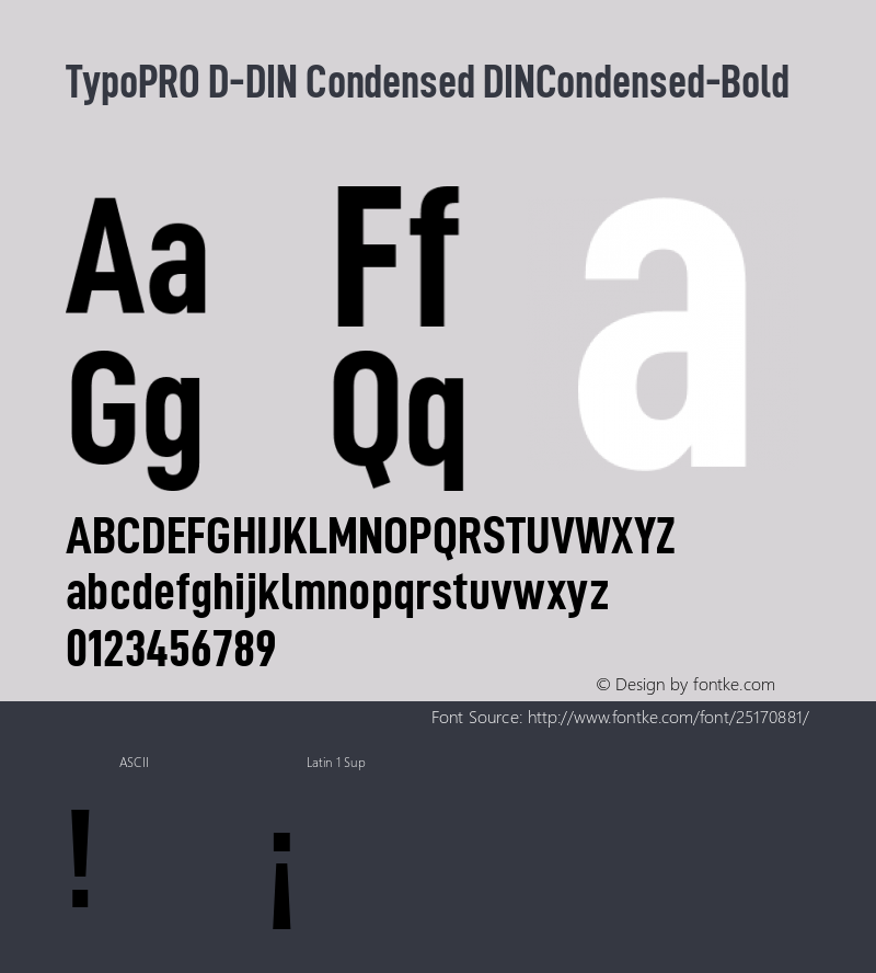 TypoPRO D-DIN Condensed Bold Version 1.10 Font Sample