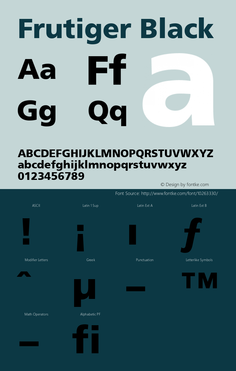 Frutiger Black 001.001 Font Sample