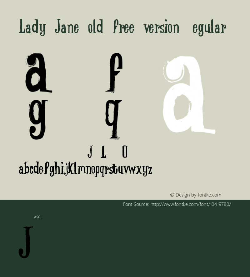 Lady-Jane-old_free-version Regular Version 1.00 August 23, 2011, initial release Font Sample