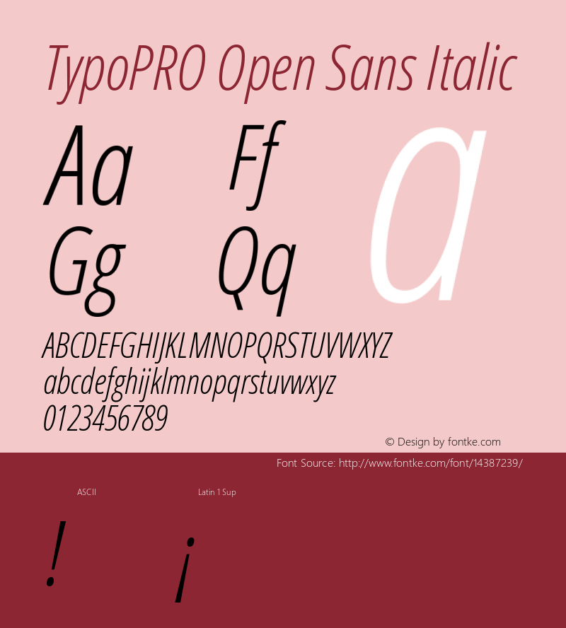 TypoPRO Open Sans Italic Version 1.10 Font Sample