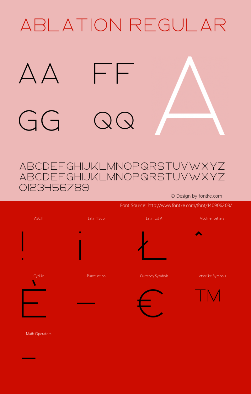 Ablation Version 1.001;Fontself Maker 3.5.4 Font Sample