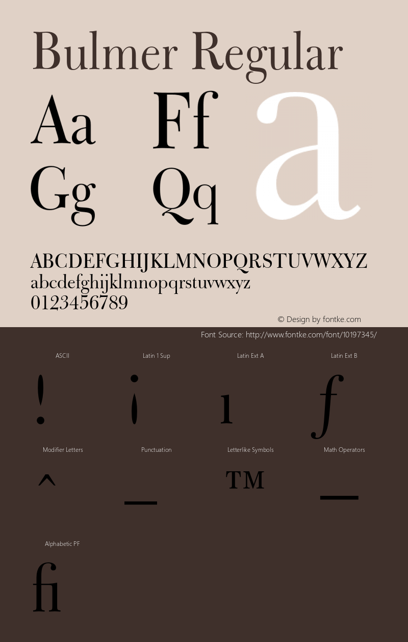 Bulmer Regular 2.0-1.0 Font Sample