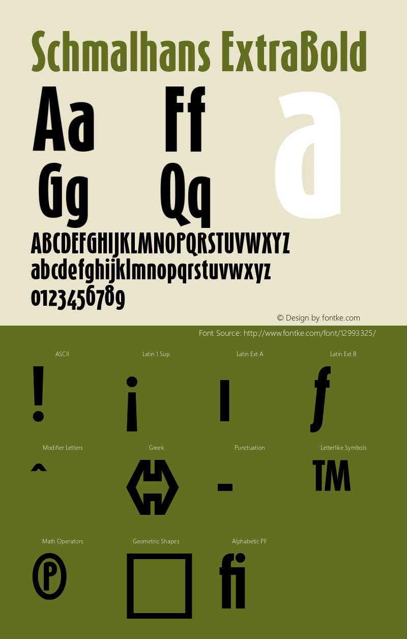 Schmalhans ExtraBold 001.000 Font Sample