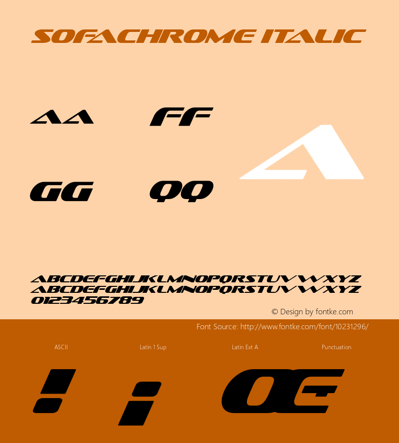 Sofachrome Italic Version 2.000 2004 Font Sample