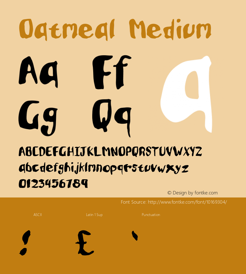 Oatmeal Medium 001.000 Font Sample