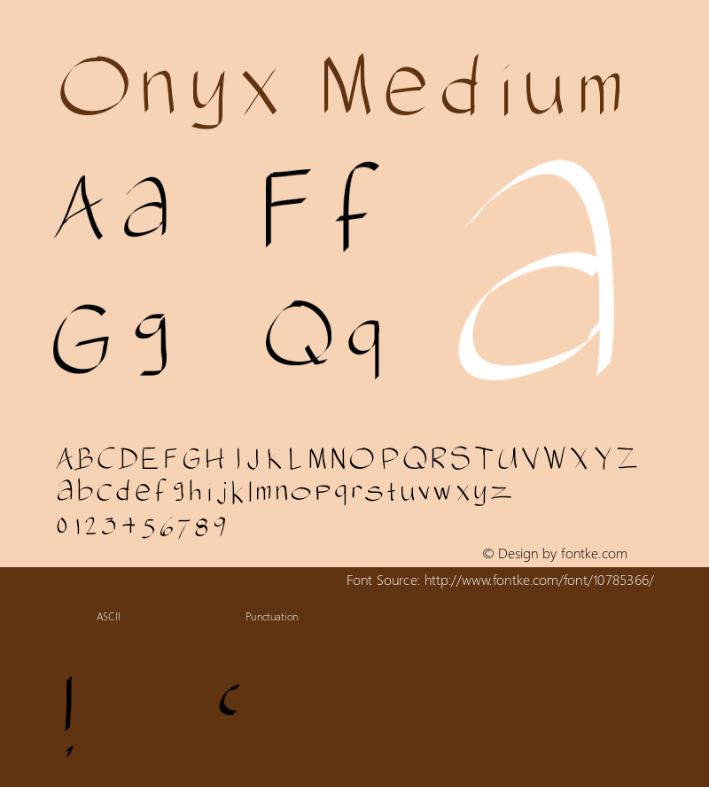 Onyx Medium Version 001.000 Font Sample