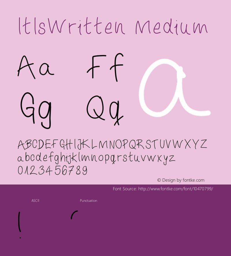 ItIsWritten Medium Version 001.000 Font Sample