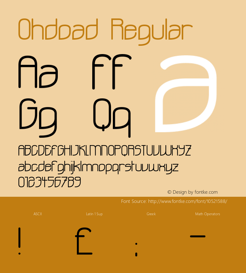 Ohdoad Regular Version 1.00 October 27, 2013, initial release Font Sample