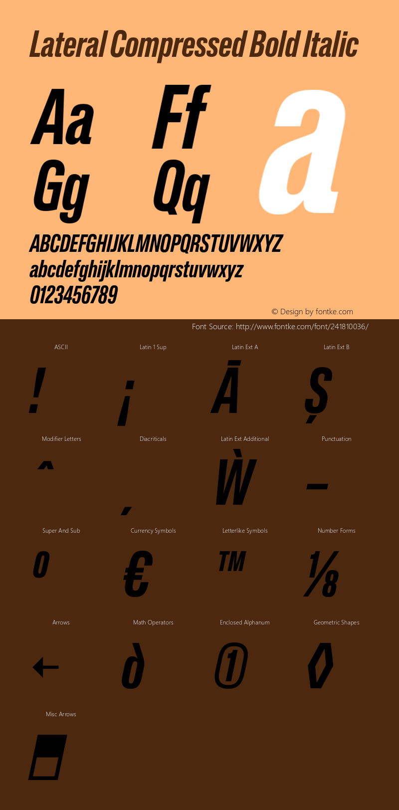 Lateral Compressed Bold Italic Version 1.001;FEAKit 1.0图片样张