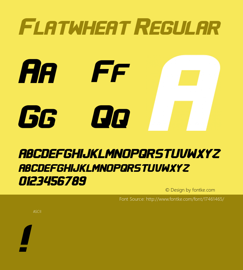 Flatwheat Regular Version 1.000 Font Sample