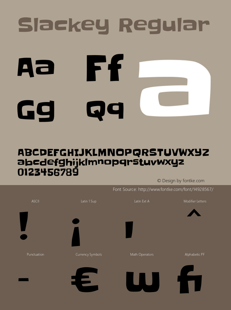 Slackey Regular Version 1.000 Font Sample