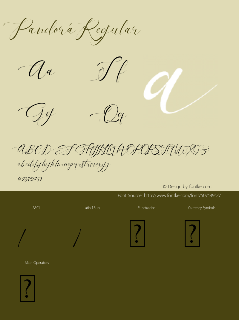 Pandora Version 1.00;December 14, 2019;FontCreator 12.0.0.2546 64-bit Font Sample