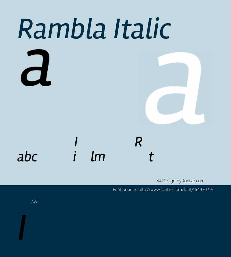 Rambla Italic Version 1.001 Font Sample