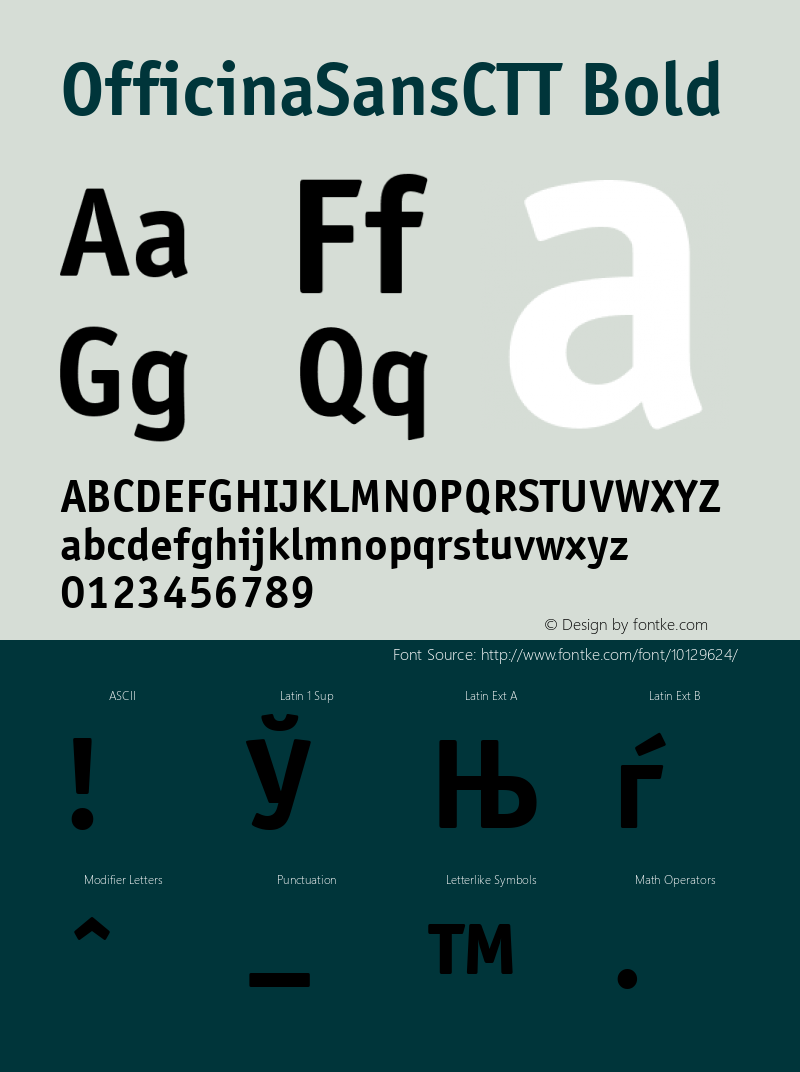 OfficinaSansCTT Bold 1.100.000 Font Sample