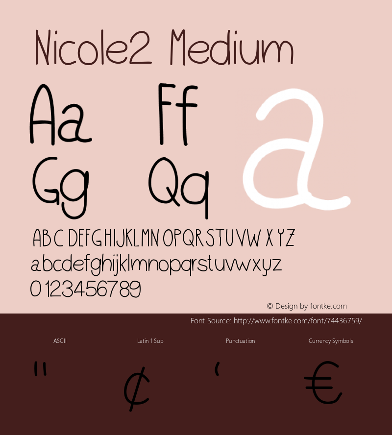 Nicole2 Version 001.000 Font Sample