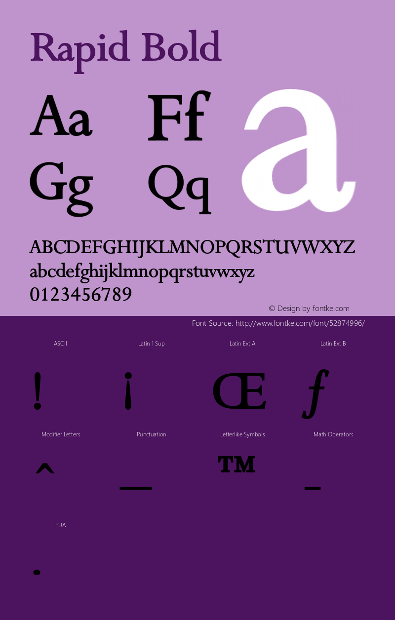 RapidBold Altsys Fontographer 4.1 1/9/95 {DfLp-URBC-66E7-7FBL-FXFA} Font Sample