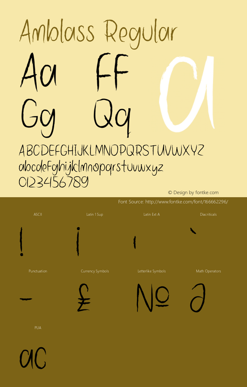 Amblass Version 1.00;June 14, 2021;FontCreator 13.0.0.2683 32-bit Font Sample