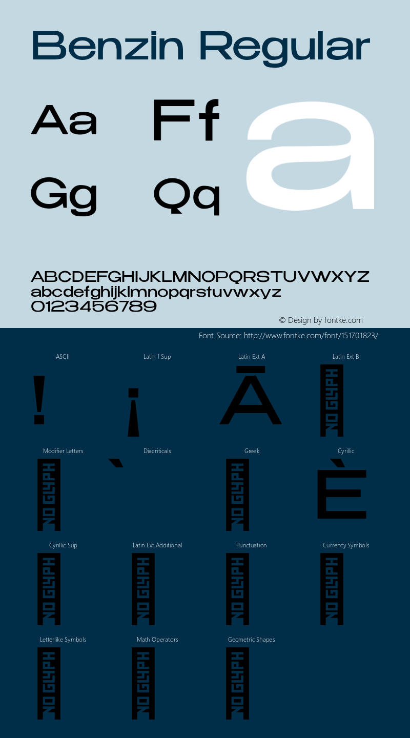 Benzin Regular Version 1.048 Font Sample