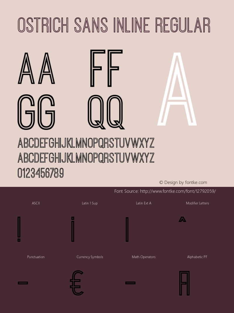 Ostrich Sans Inline Regular Version 1.002 Font Sample