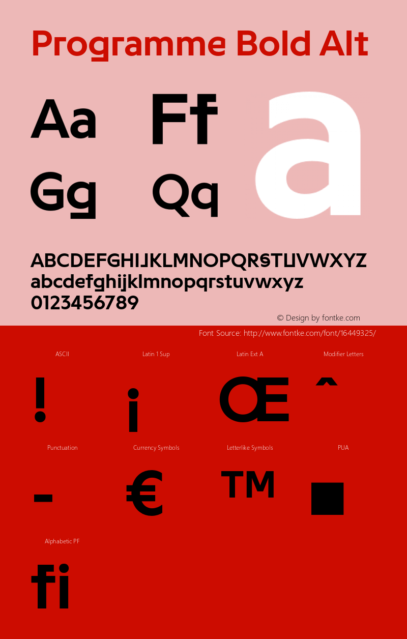 Programme Bold Alt Version 1.000 Font Sample