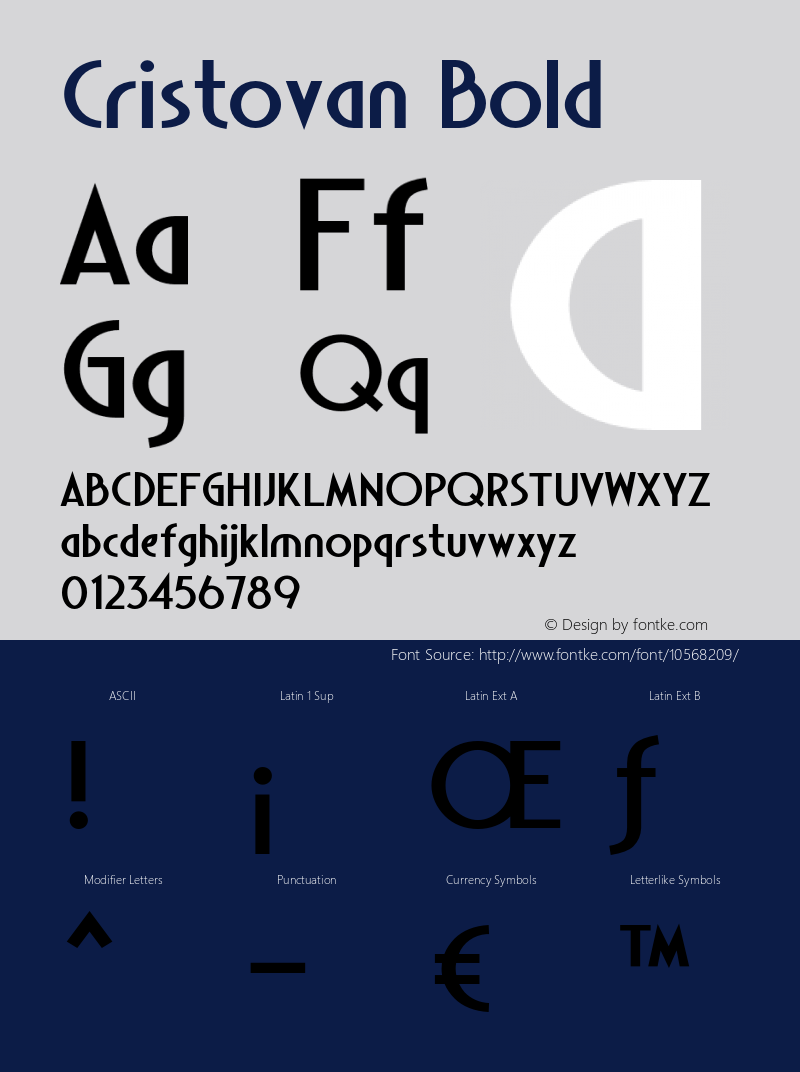 Cristovan Bold Version 1.000 Font Sample