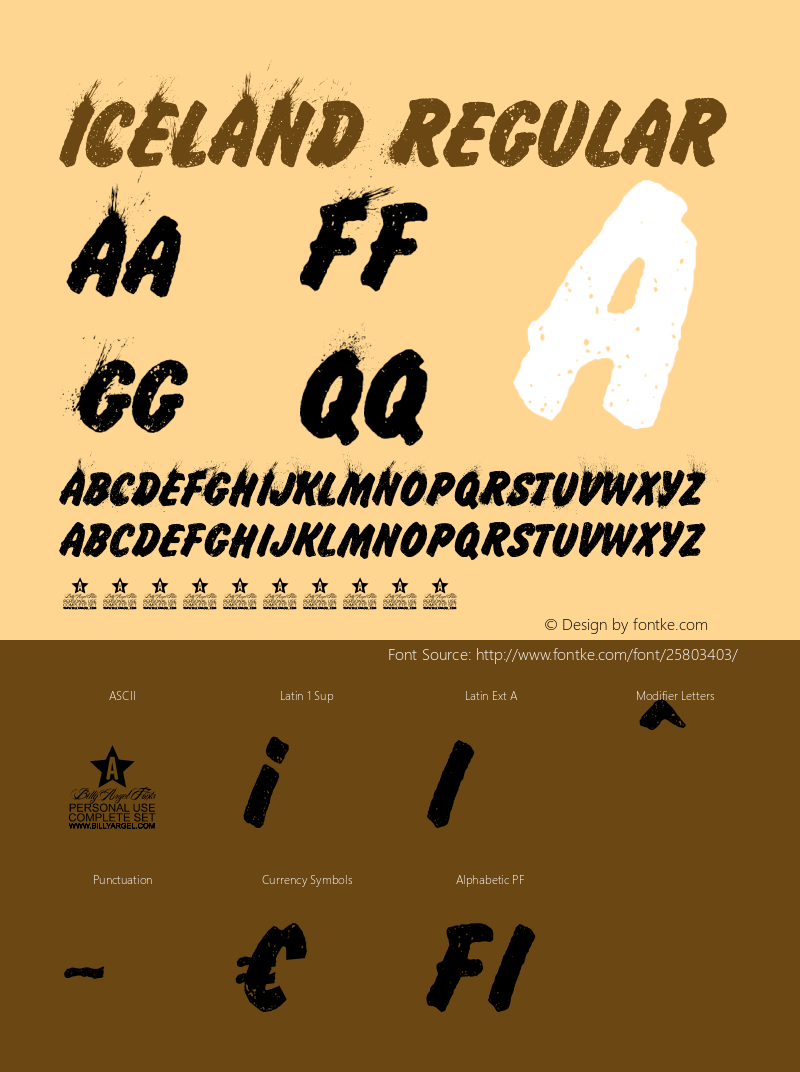 ICELAND Version 1.000 Font Sample