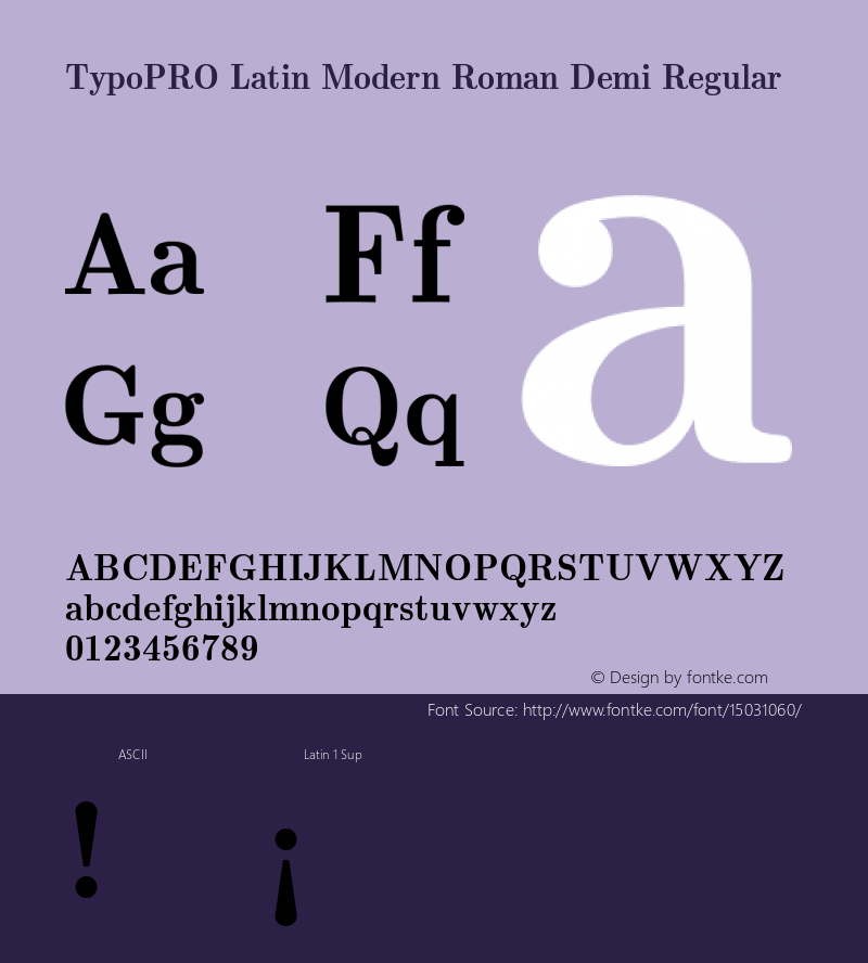 TypoPRO Latin Modern Roman Demi Regular Version 2.004;PS 2.004;hotconv 1.0.49;makeotf.lib2.0.14853 Font Sample