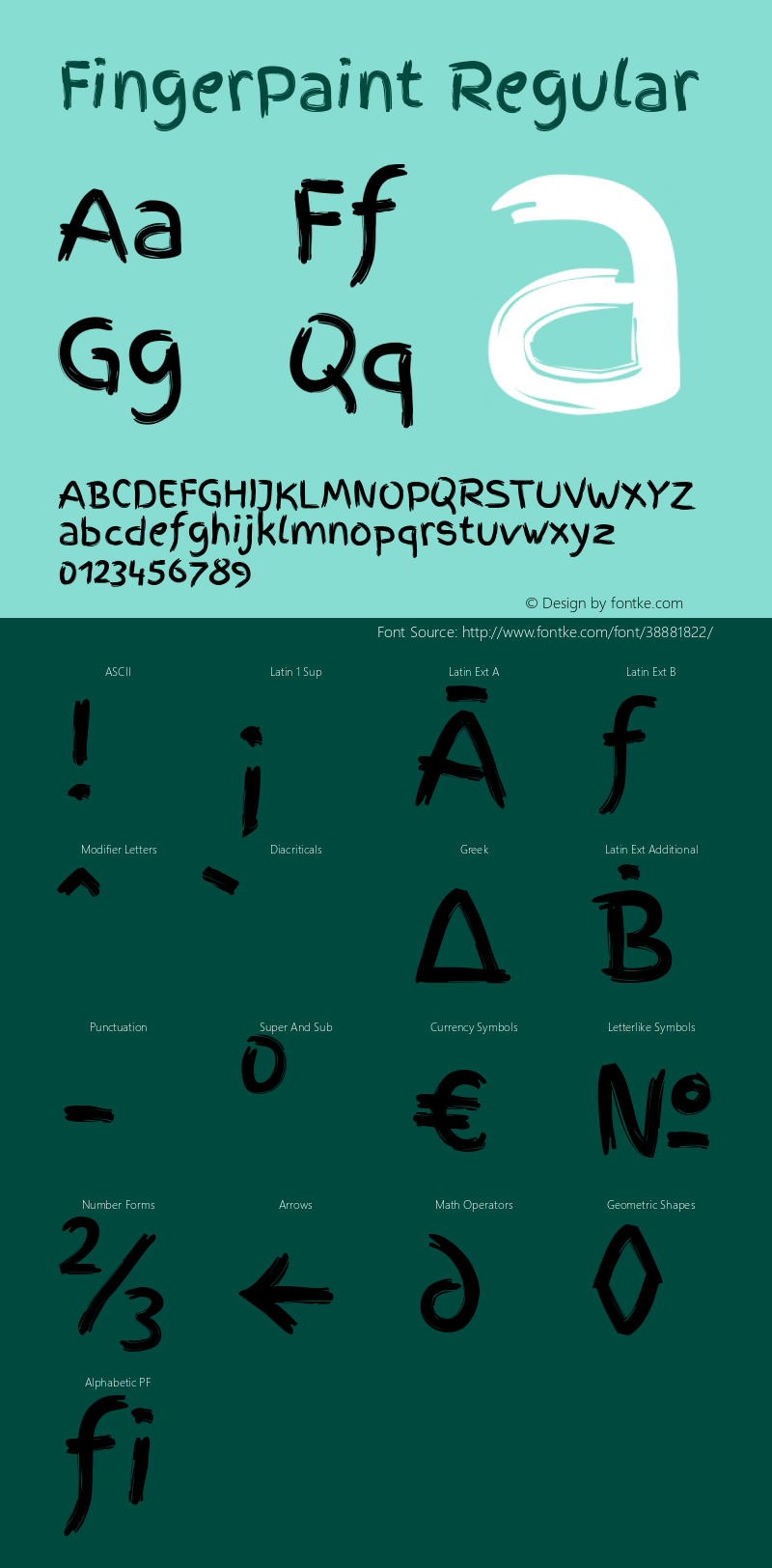 FingerPaint Regular Version 2.000 Font Sample